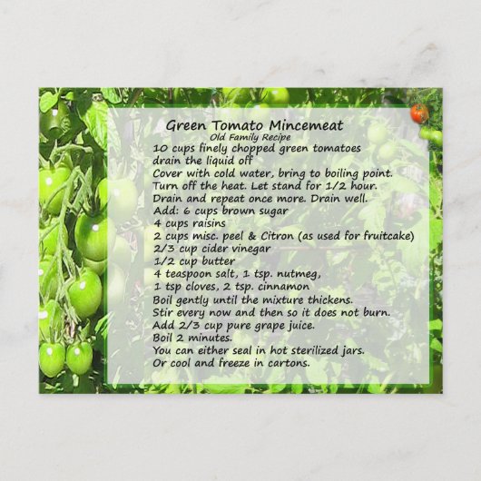 自家製ミンセミートレシピはがき ポストカード (正面)