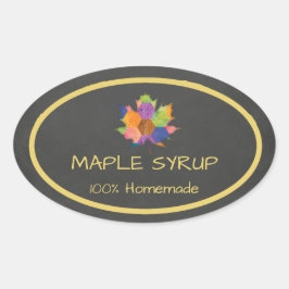 自家製メープルシロップ 楕円形シール
