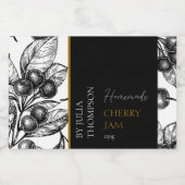 自家製モダンさくらんぼジャムラベル フードラベル (シングルラベル)