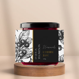 自家製モダンさくらんぼジャムラベル フードラベル