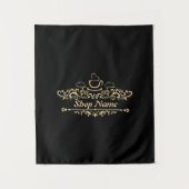 自家製モダンコーヒーベーカリーカスタムビジネスロゴ タペストリー (正面)