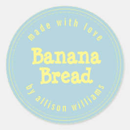 自家製モダンバナナブレッドイエローブルー ラウンドシール