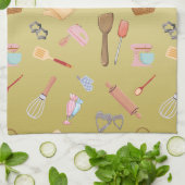 自家製モダンベーカリーへようこそ名前のカスタマイズ キッチンタオル (折り畳み)