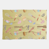 自家製モダンベーカリーへようこそ名前のカスタマイズ キッチンタオル (横)