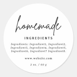 自家製モダン白食材ラベル ラウンドシール