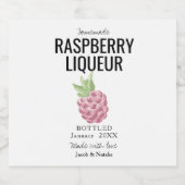 自家製ラズベリカスタムー酒結婚式の引き出物 リキュールボトルラベル (シングルラベル)