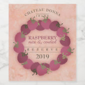 自家製ラズベリーの心を込めたワパーソナライズされたイン ワインラベル (シングルラベル)