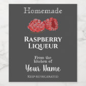 自家製ラズベリーリキュールあなたの名前チョークアート ワインラベル (シングルラベル)