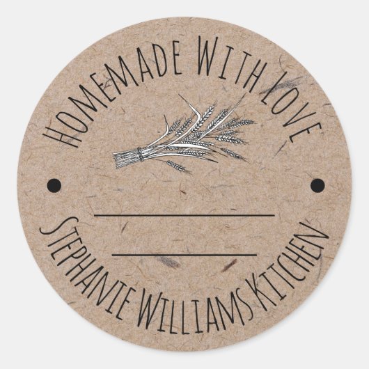 自家製ラブクラフト紙ベーキング ラウンドシール (正面)