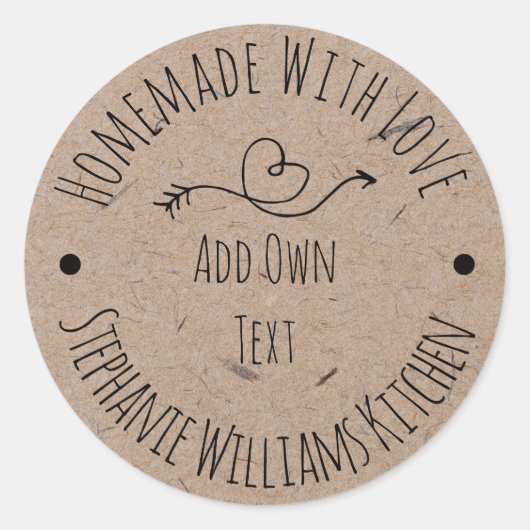 自家製ラブクラフト紙ラベル |手書き ラウンドシール (正面)