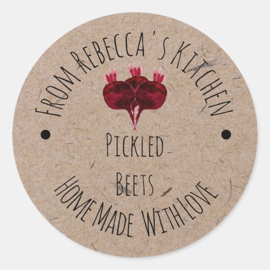 自家製ラブクラフト紙漬ビーツラベル ラウンドシール (正面)