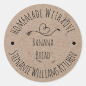 自家製ラブクラフト紙 |焼いた商品 ラウンドシール (正面)