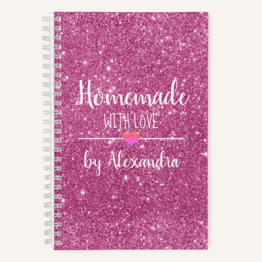 自家製ラブピンクグリッターレシピ ノートブック (正面)