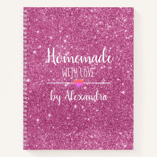 自家製ラブピンクグリッターレシピ ノートブック (正面)