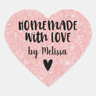 自家製ラブピンクグリッター ハートシール