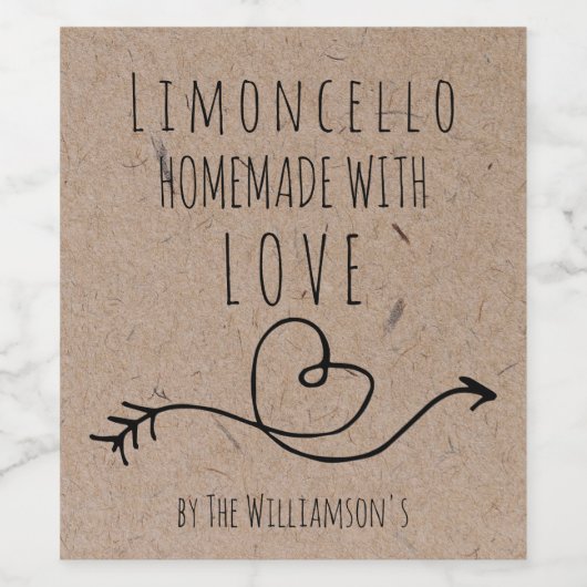 自家製ラブリモンチェロクラフト紙 ワインラベル (シングルラベル)