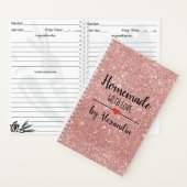 自家製ラブ赤面ピンクグリッターレシピ ノートブック (内側)