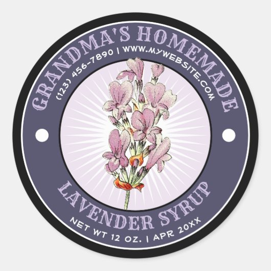自家製ラベンダーシロップテンプレート ラウンドシール (正面)