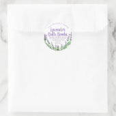 自家製ラベンダー風呂爆弾のステッカーラベル ラウンドシール (バッグ)