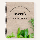自家製ラヴレシピカスタムウッドグレインボード ノートブック (正面)