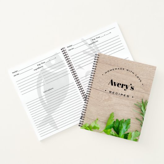 自家製ラヴレシピカスタムウッドグレインボード ノートブック (内部)