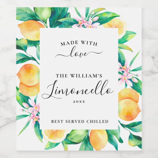 自家製リモパーソナライズされたンチェロ食品ドリンクラベル ワインラベル (シングルラベル)