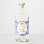 自家製リモンチェロドリンク リキュールボトルラベル (正面)