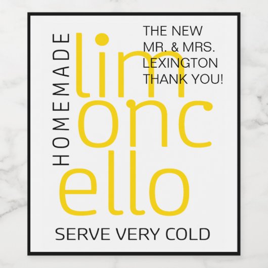 自家製リモンチェロ結婚のゲストフェイスラベル | ワインラベル