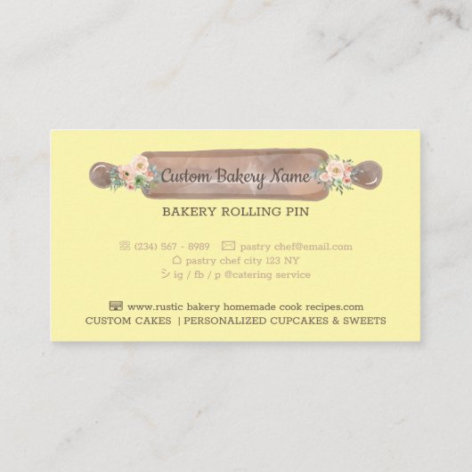 自家製レシピベーカリー黄 名刺 (裏面)