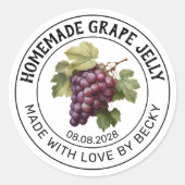 自家製レシピ用グレープゼリー缶詰シール ラウンドシール (正面)