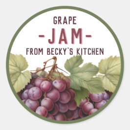 自家製レッドグレープジャムキャニングステッカー ラウンドシール