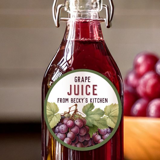 自家製レッドグレープジュースのパントリーラベル ラウンドシール