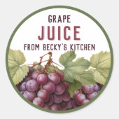 自家製レッドグレープジュースのパントリーラベル ラウンドシール (正面)