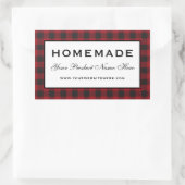 自家製レッドプレイド 長方形シール (バッグ)