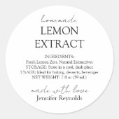 自家製レモンエキスのラベル作成方法 ラウンドシール (正面)