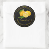 自家製レモンカードラベル |黒 ラウンドシール (バッグ)