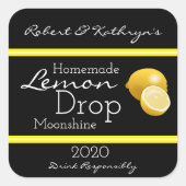 自家製レモンドロップムーンシャインパーソナライズされた スクエアシール (正面)