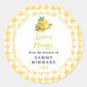 自家製レモンムースデザートフードラベル ラウンドシール (正面)