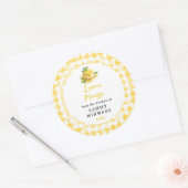 自家製レモンムースデザートフードラベル ラウンドシール (封筒)