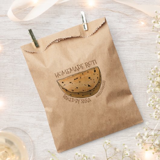 自家製ロティインディアンチャパティブレッド焼いたバイ フェイバーバッグ (クリップ留めされた状態)