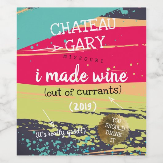 自家製ワイパーソナライズされたンのラベルが絵を描混雑 ワインラベル (シングルラベル)