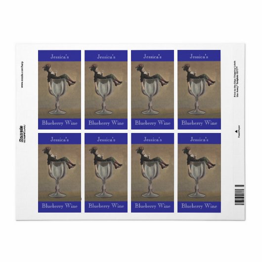 自家製ワインアンティークおもしろいレディーラベルのパーソナライズ ラベル (フルシート)
