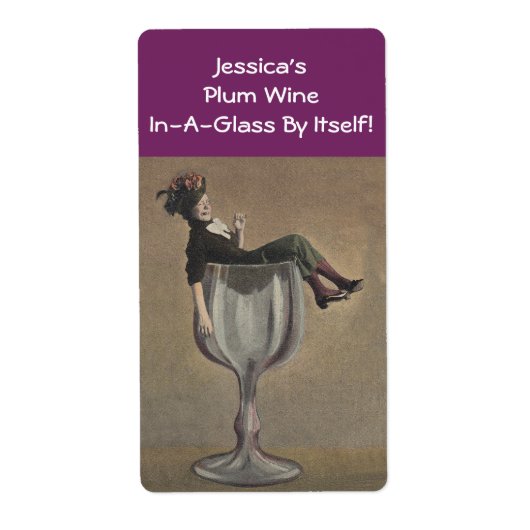 自家製ワインアンティークおもしろいレディーラベルのパーソナライズ ラベル (正面)