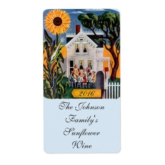 自家製ワインサンフラワーポーチラベル ラベル (正面)