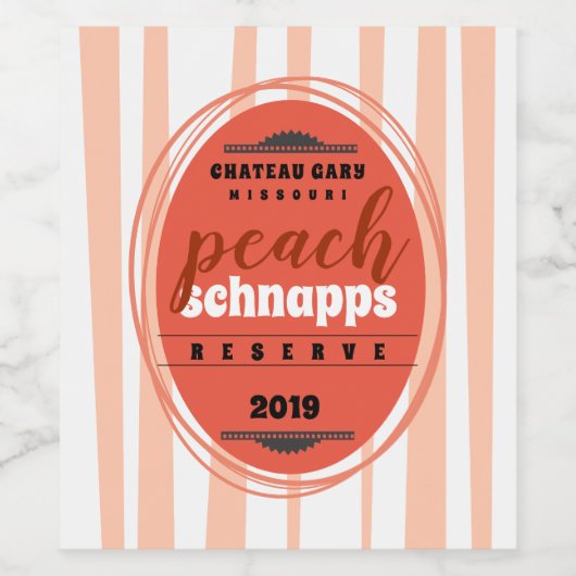 自家製ワインラベルパーソナライズされたレトロストライプ ワインラベル (シングルラベル)
