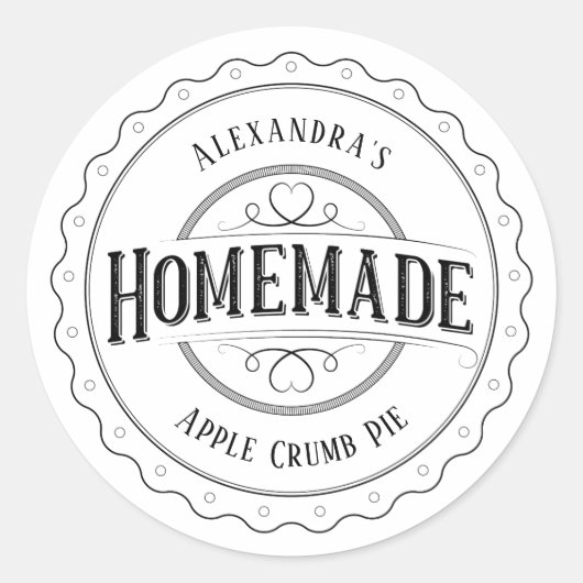 自家製ヴィンテージパーソナライズされたラベルシール ラウンドシール (正面)