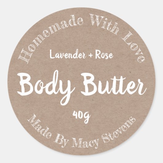 自家製体バター用ステッカーラベル ラウンドシール (正面)