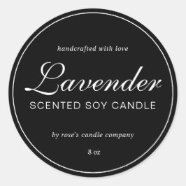 自家製大豆キャンドルシック書道ブラック ラウンドシール