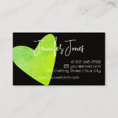 自家製手工芸品書道石灰グリーン 名刺 (裏面)