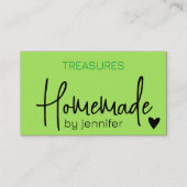 自家製手工芸品書道石灰グリーン 名刺 (正面)